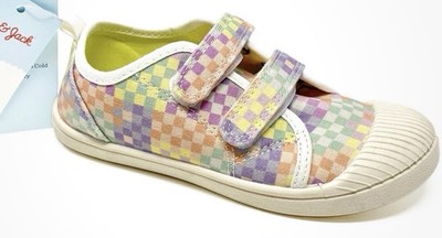 NEW Cat & Jack Parker Sneakers Girls Rainbow Checkerboard Shoes Gingham Size 12