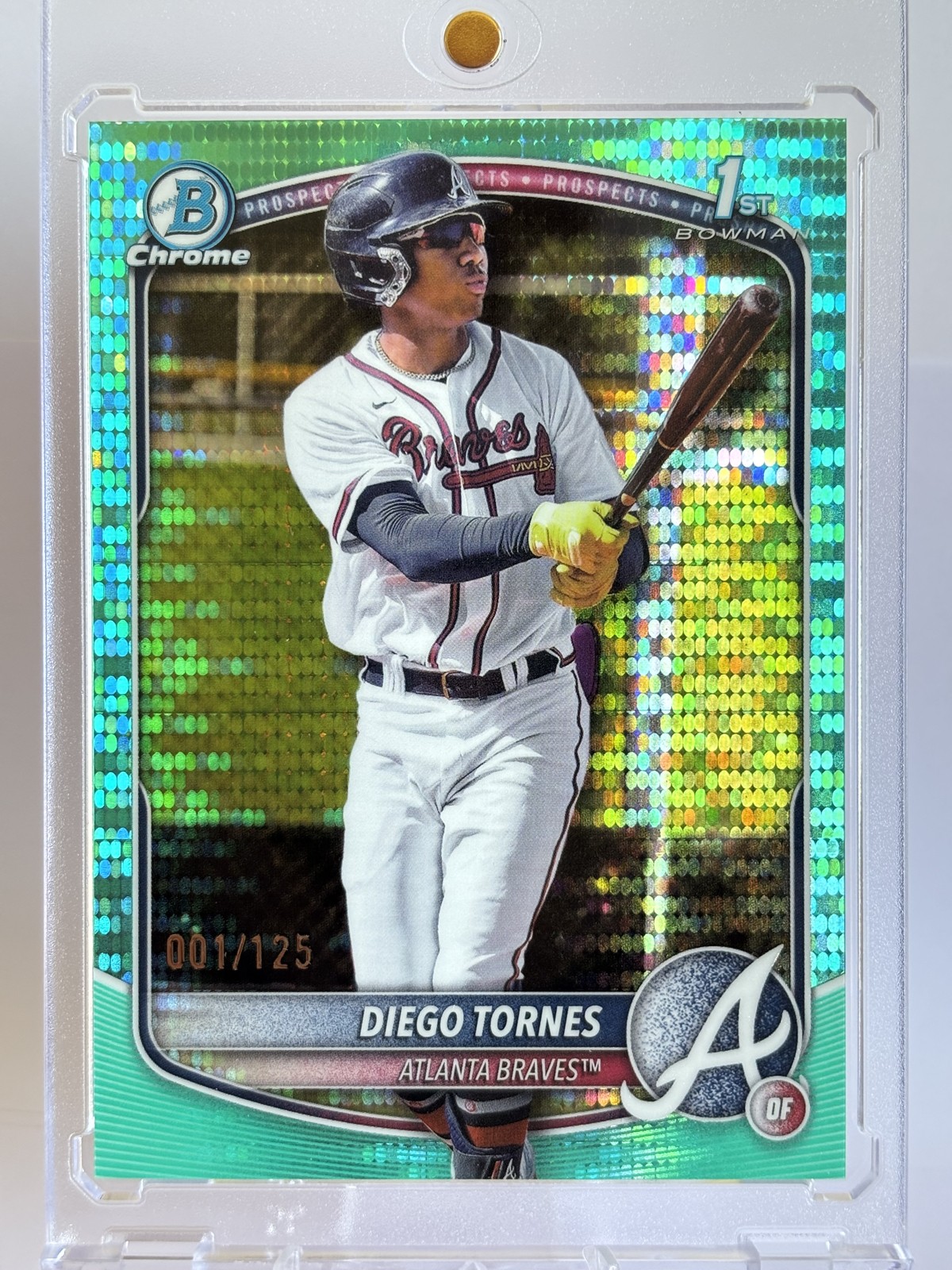 2025 Bowman Chrome  - #001/125 Diego Tornes 1st Bowman Aqua Pulsar Refractor