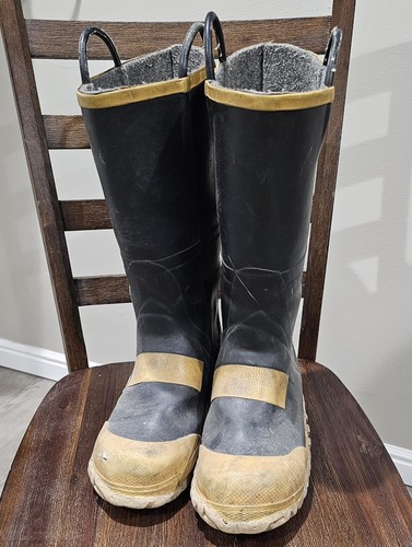 Ranger Firefighter Boots Black/Yellow Mens Size 10 Medium Bunker Turnout Gear