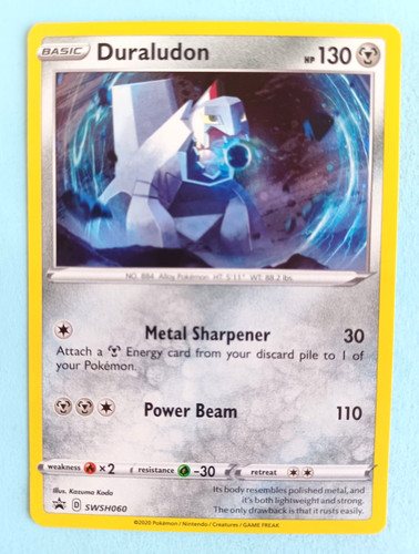 POKEMON SWORD & SHIELD DURALUDON #SWSH060 BLACK STAR PROMO HOLO VERY LIGHT PLAY