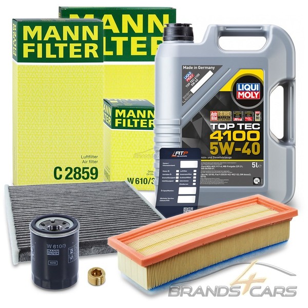Mann INSPEKTIONSPAKET+5L Liquimoly FÜR Fiat 500 Panda Ford Ka Lancia 1.2 1.4 07--image