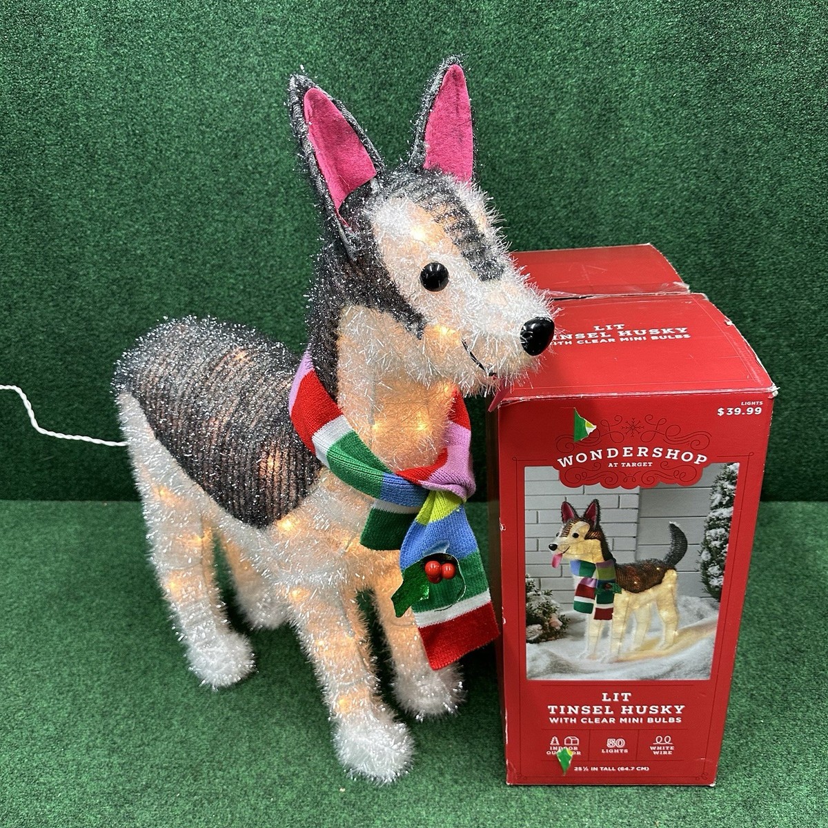 RARE Wondershop LIT TINSEL HUSKY 25.5