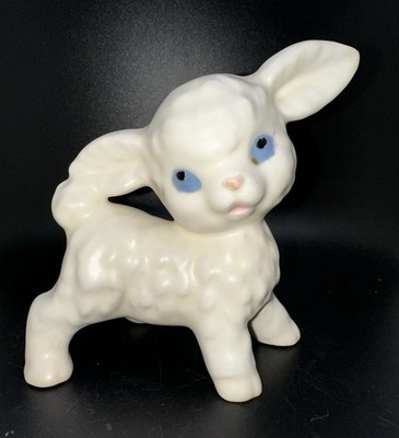 Vintage Kitsch Ceramic Lamb Figurine Easter MCM