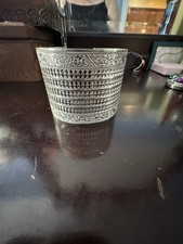 Traditional Indian/Thai Silver-Plated Intricate Engraved Patterns Cuff Bracelet