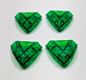 LEGO 1990s Space Police Trans Green Brick Facet Lot of 4 - 2463 6984 6897 6957