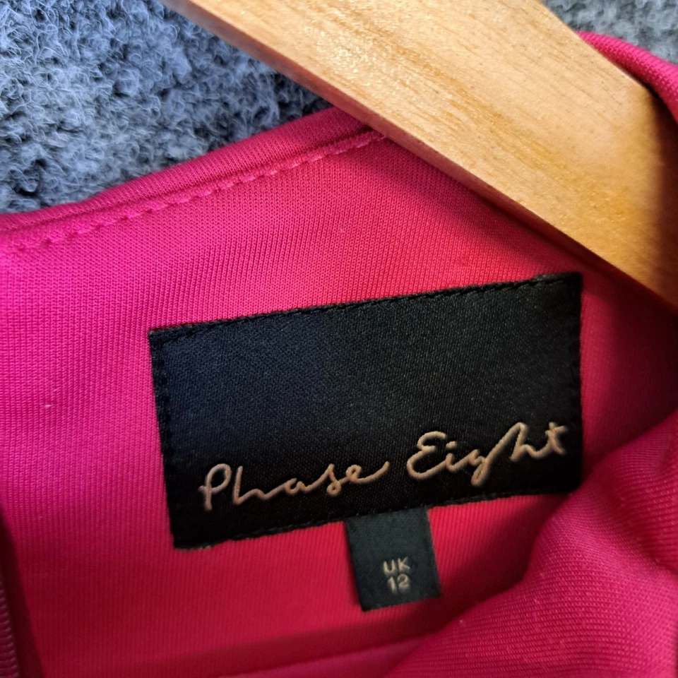 Phase Eight Dress Womens Size 12 Purple Pink Peplum Stretch - image 2 of 4