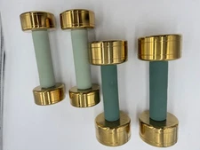 4 Blogilates Dumbbell Gold Set 8lb Jelly Weights and 5lb Rare Find
