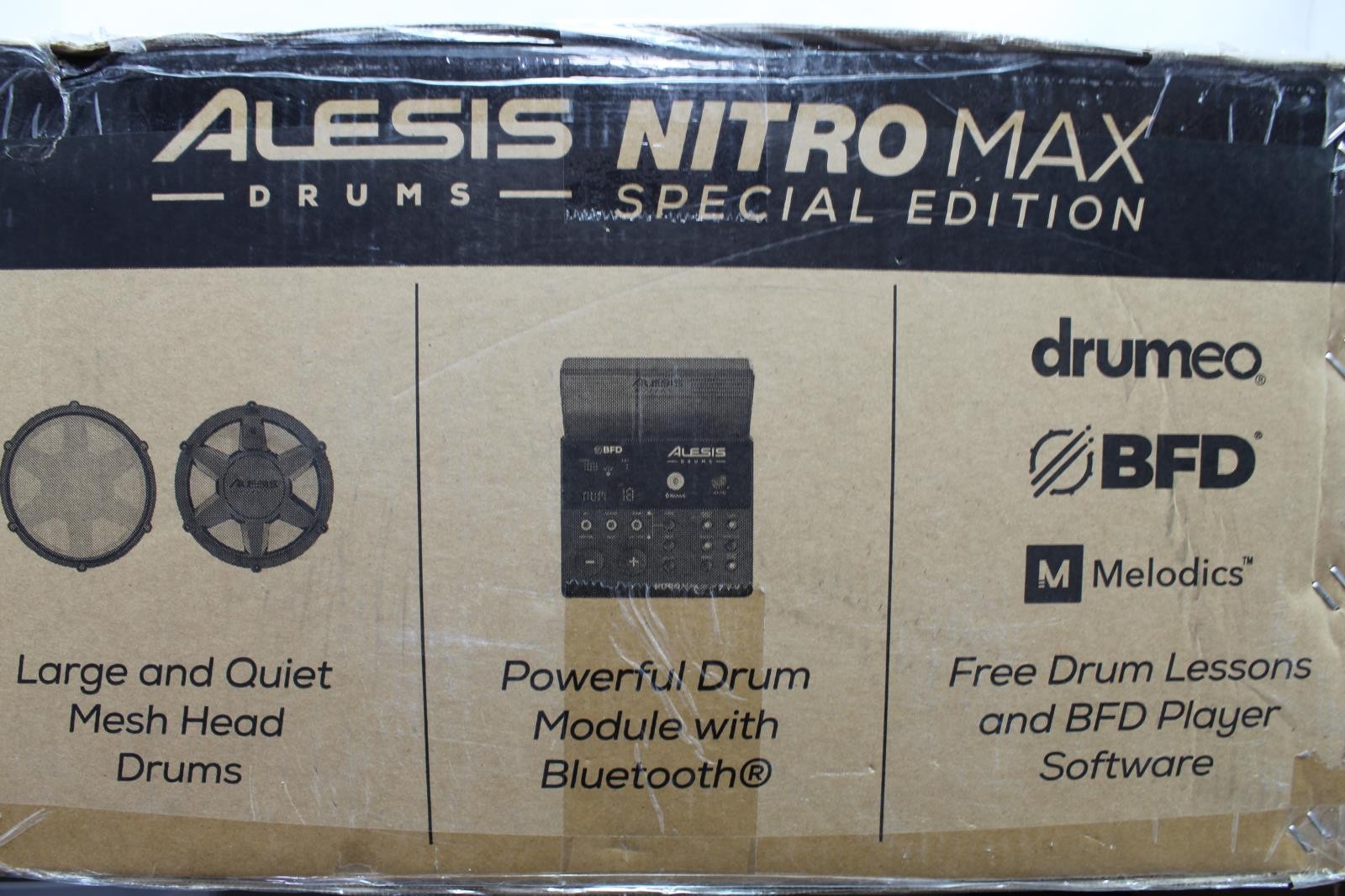Alesis Nitro Max 8-Piece Electronic Drum Kit w/ Mesh Heads & Bluetooth, Red