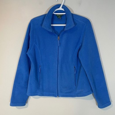 VTG LL Bean Polartec Fleece Jacket Womens Small Blue Full Zip Mock Neck