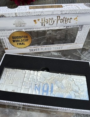 Harry Potter Limited Edition .999 Silver Plated Quidditch World Cup Ticket 