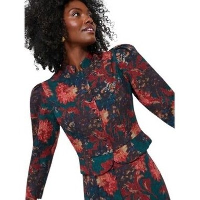 Tuckernuck Persimmon Womens XXL Floral Jacquard Mirabelle Puff Sleeve jacket NWT