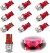 10PCS 194 LED Light Bulb 6000K Wedge T10 LED Bulb 5SMD 5050 Chips, 168 red