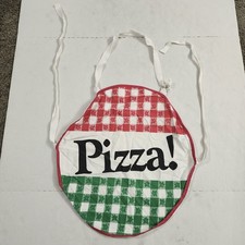 Pizza Apron Red With Green Pizza Round Circle
