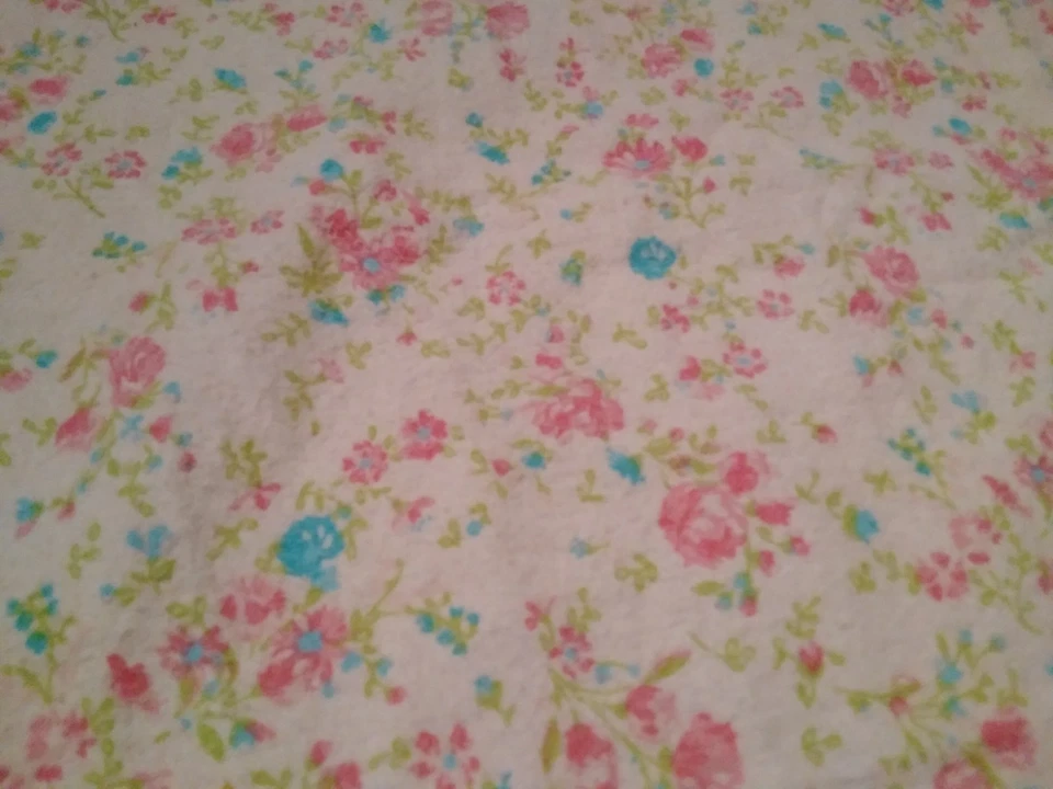Laura Ashley 2 Baby Pink Floral Cabbage Rose Flower 100% Cotton - Image 4 of 4