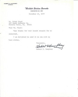 HUBERT HUMPHREY CLYDE HERRING 1939 TOMMY THOMPSON SIGNED AUTOGRAPH LETTERS