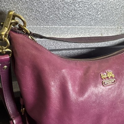 COACH #14304 Madison Hailey Purple Leather Hobo Shoulder Bag | eBay