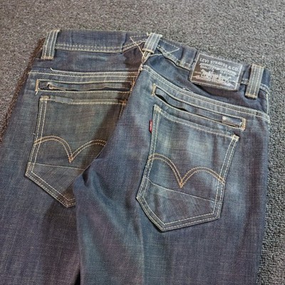Levi's 511 Slim Mens 30x30 Blue Jeans Waxed Vintage Y2k Grunge Skater Punk 2000s