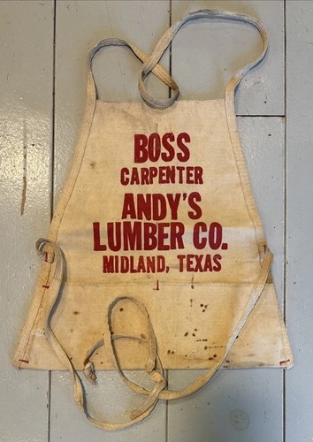 Vtg Andy’s Lumber Midland Texas Kid Child Canvas Carpenter/Work Apron