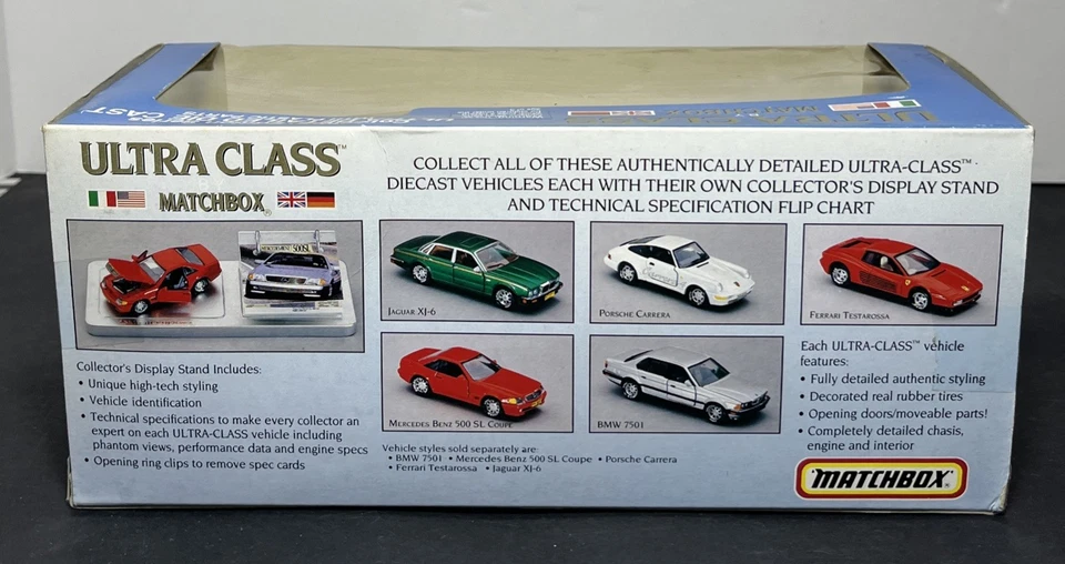 Matchbox 1991 ULTRA CLASS 1:43 Green JAGUAR XJ6 Tech Specs DISPLAY STAND #35500 - Image 3 of 4