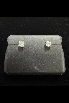 925 Sterling Silver 3mm Lab-Created Moissanite Round Stud Earrings