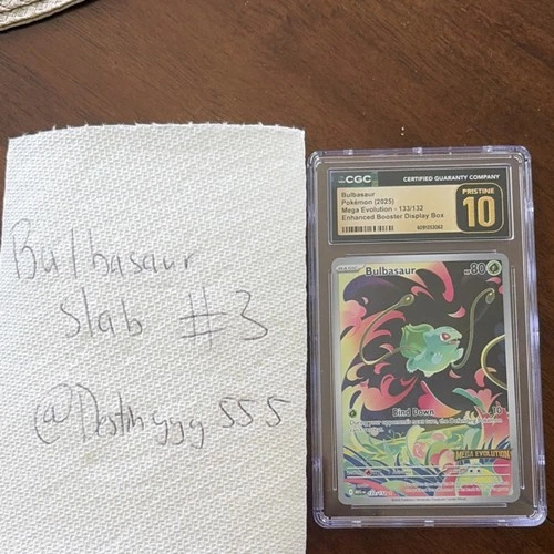 Pokémon TCG CGC Pristine 10 Bulbasaur Me01 Mega Evolution Holo 133/132