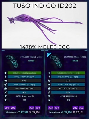 TUSO TOP STATS  EGG PAIR -  Ark Survival Ascended Official PVE PC/XBOX/PS5