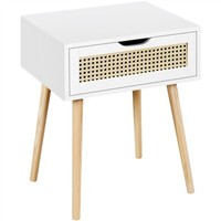 Nachttisch Beistelltisch Nachtschrank Nachtkommode Rattan Sofatisch 1 Schublade