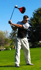 Blue Golf Chute Resistance Swing Trainer Helps Create Lag Distance club speed