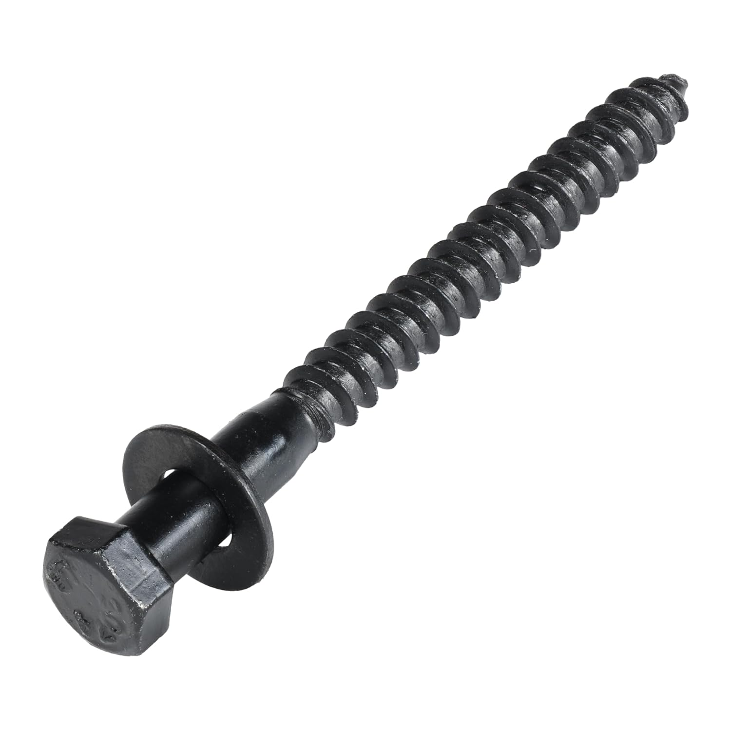 3/8 x 3-1/2 Inch Lag Screw Kit with Washers - 50 Pack in Ceramic Black Rust-Resistant Finish