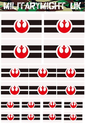 1/18 1/16 3,75'' FIGUREN SCALE STAR WARS THE REBEL ALLIANCE FLAGS DECALS