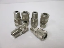 Lot of 6-Legris Series 13 Quick Coupler Socket Female 1/2"-Male-NPT Nickel Brass