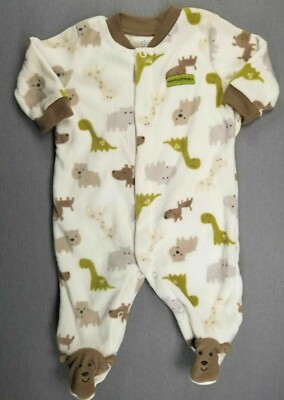 New Baby Boy Child Mine Carter's 0-3 Month Fleece Little Guy Footed Outfit
