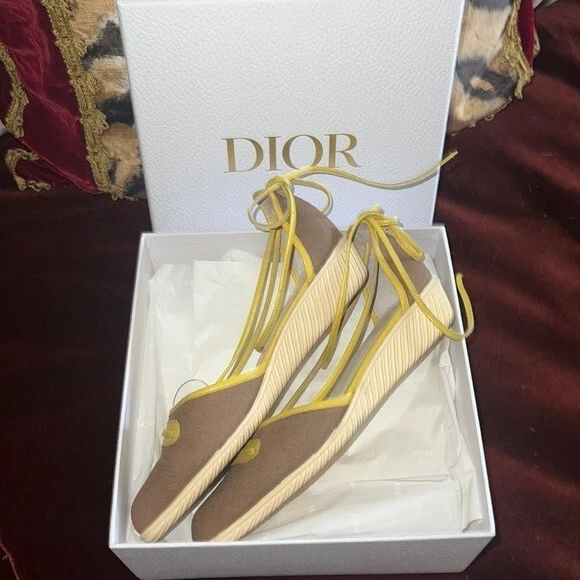 Vintage Christian Dior coins espadrilles