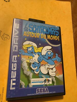 Les Schtroumpfs Autour Monde Megadrive Very Rare Mega Drive Schlümpfe - Boxed Game