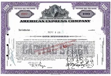 AMEXCO American Express Company, New York, 1960 (100 Shares)