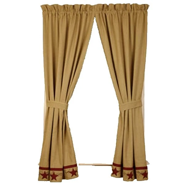 Estrellas de arpillera país Cortinas de Ventana