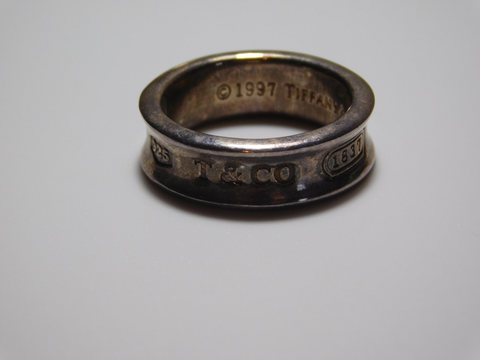 1997 TIFFANY & CO 1837 STERLING SILVER .925 RING SIZE 7 in BOX