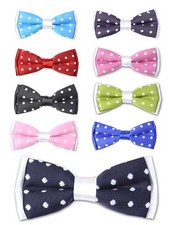 Kid Boys Children Adjustable Elegant Pre-tied Formal Polka Dot Satin Bow Ties UK