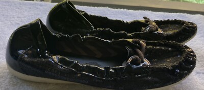 fergalicious by fergie black flats Sequined woman s Size 7 M
