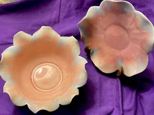 Blue & Pink Gloss Drip Glazed Ceramic Decorative Cup And Saucer Set.Art Pottery