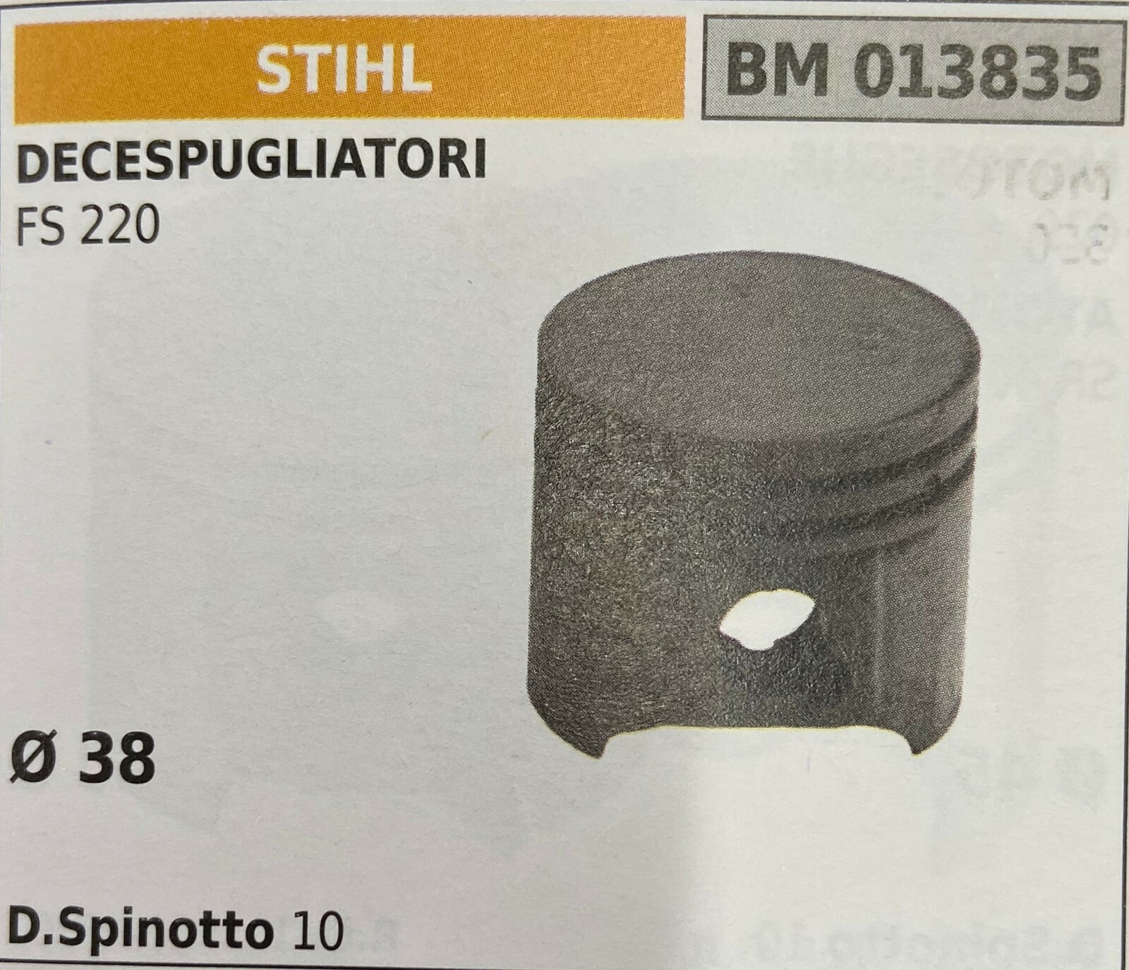 Kit Pistone 38mm Stihl BM013835 per Decespugliatore FS 200 e FS 250