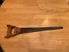 Double Sided Serated Hand Saw Vintage Antique Rare - no maker mark 16” Blade
