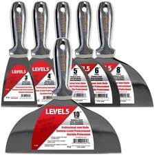 Level5 Spachtel Profi ganz aus Edelstahl verschiedene Gr&ouml;&szlig;e Trockenbau 38-254mm