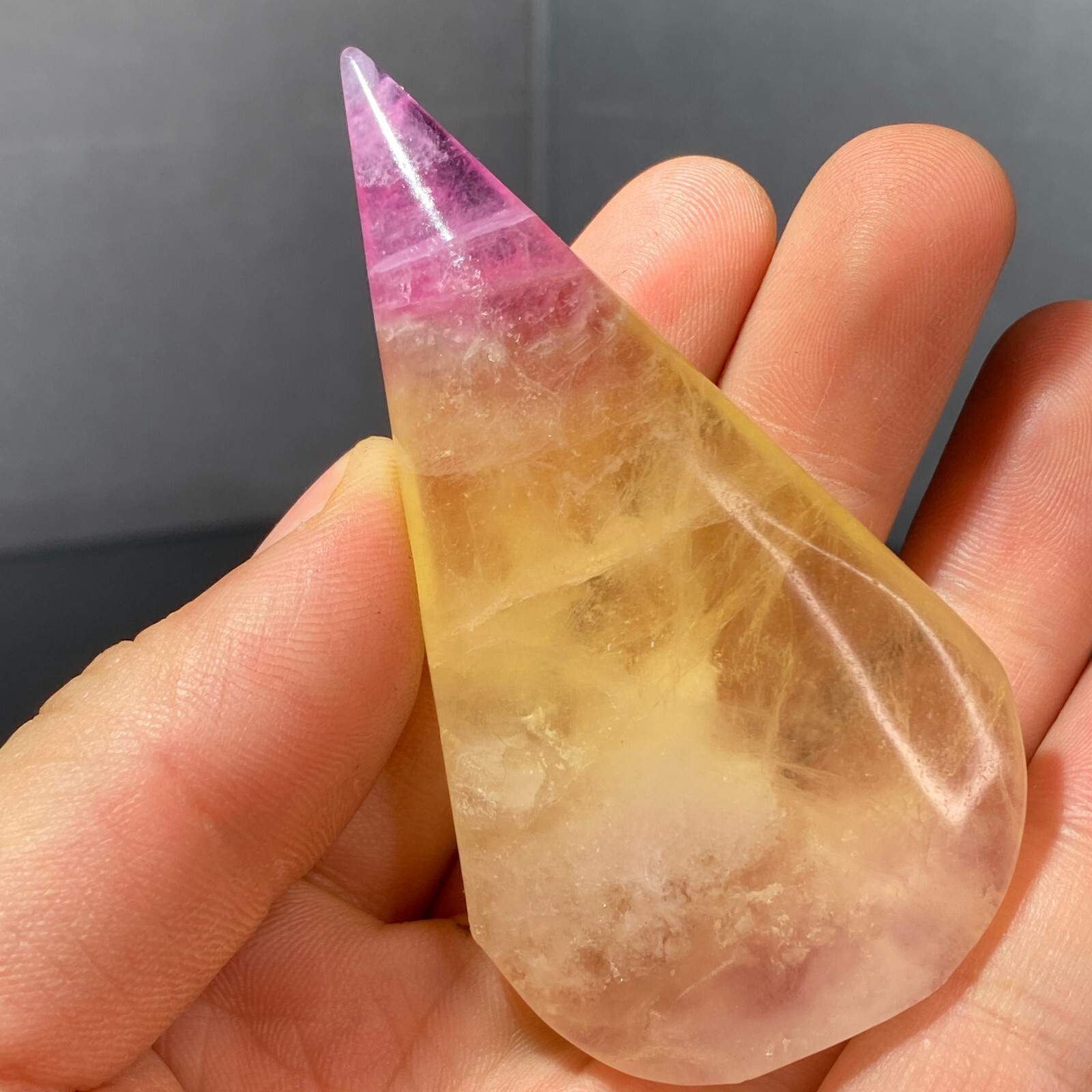 80g Natural Fluorite Water Drop Quartz Crystal Specimen 259G