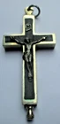 Antique Silver and Black Color Silver and Black Pectoral Crucifix Cross Reliquary Vintage Jewelry