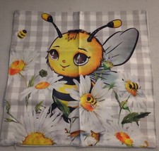 Pillow Cover Bee flowers Zipper Bottom 274574