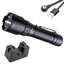 Fenix WF26R Rechargeable Duty Police Flashlight, 3000 Lumen with Charging Cradle