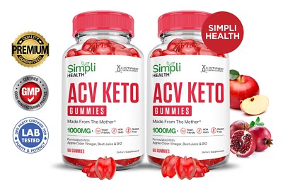 Simpli Health ACV Keto Gummies 1000MG Apple Cider Vinegar 120 Gummy