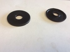 TRIUMPH TR5 TR6 FLAT THIN BLACK DOOR HANDLE ESCUTCHEONS x 2 PART NO 621221