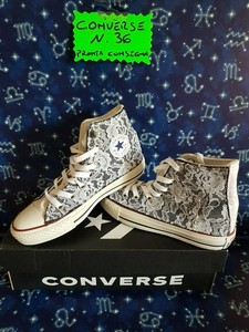 70..converse all star con glitter blu e pizzo bianco in offerta numero 36 |  eBay